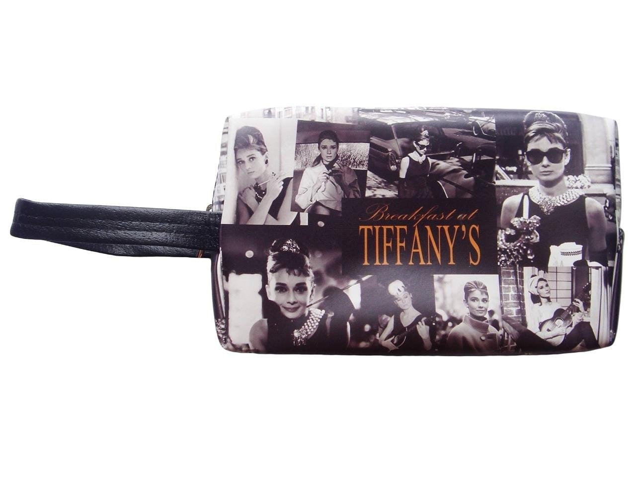 Audrey Hepburn Retro Picture Collage Make Up Lipstick Purse Cosmetic Zip Around Bag