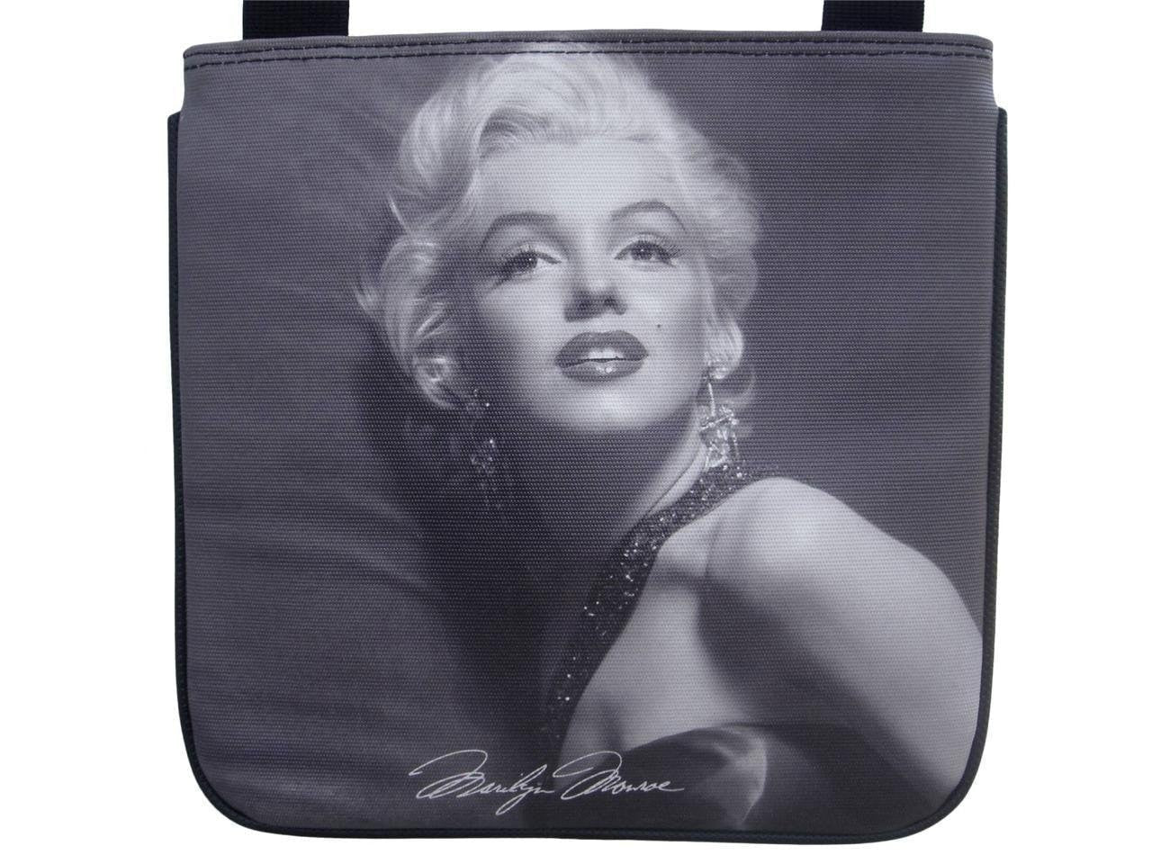 Marilyn Monroe Signature Classic Black Messenger Sling Bag Purse - SilverMania925