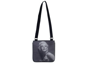 Marilyn Monroe Signature Classic Black Messenger Sling Bag Purse