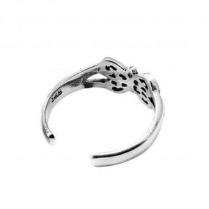 925 Sterling Silver Butterfly Oxidized Adjustable Pinky Toe Ring