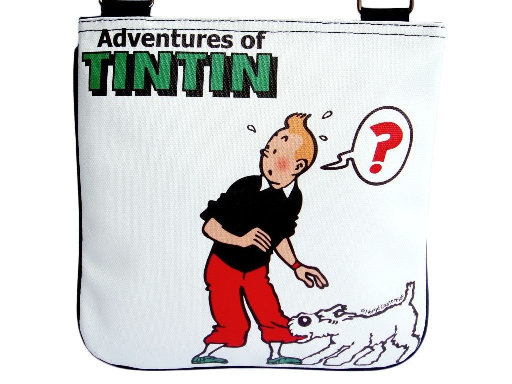 TINTIN Snowy White Cartoon Vintage Retro Messenger Bag Purse
