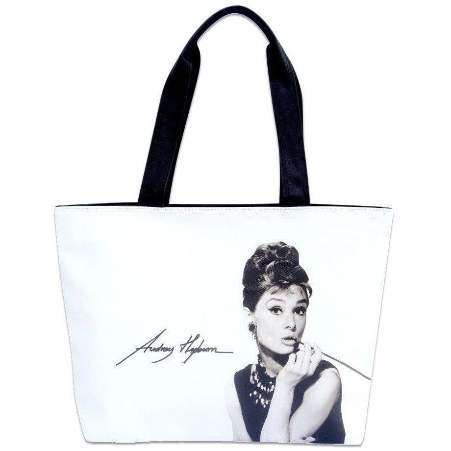 Audrey Hepburn Blowing Bubbles Printed Handbag Classic High Capacity Women  Shoulder Bag Eco Reusable Shopping Bag Custom Pattern