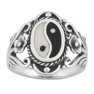 925 Sterling Silver Men's Chinese Ying Yin Yang Ring
