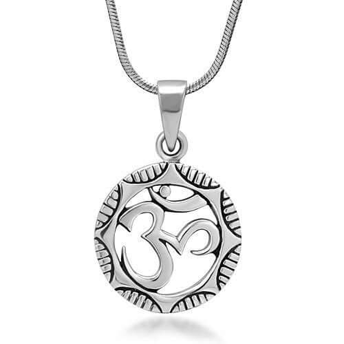 925 Sterling Silver Om Hindu Pendant