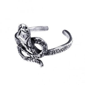 925 Sterling Silver Snake Oxidized Adjustable Pinky Toe Ring