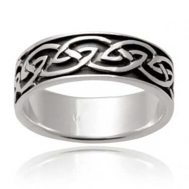 925 Sterling Silver Celtic Interwoven Infinity Knots Ring - SilverMania925