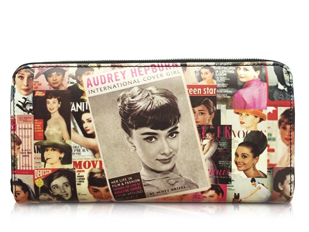 Audrey Hepburn Magazine Cover Travel Wallet - SilverMania925