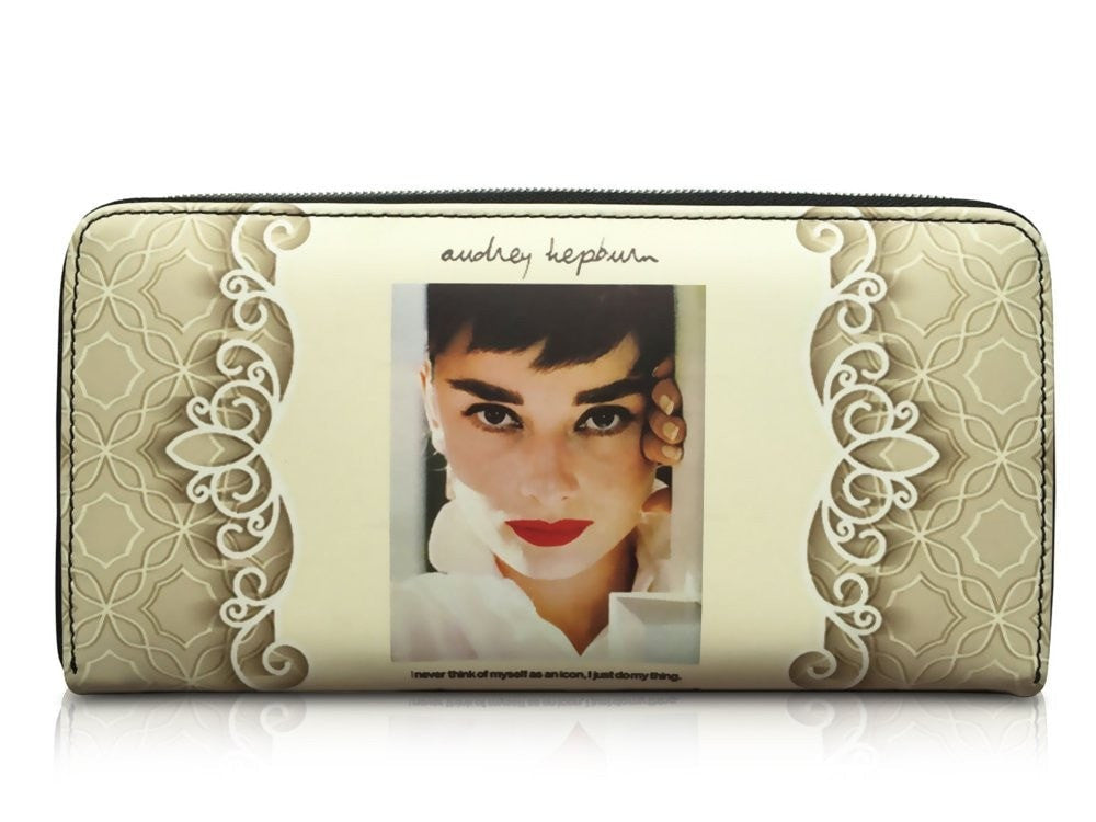 Audrey Hepburn Signature Cinema Icon Rare Money ID Holder Clutch Wallet Purse Bag
