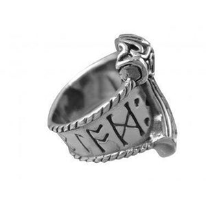 925 Sterling Silver Viking Thunder God Thor Hammer Mjölnir Mjolnir Odin Runes Norse Biker Ring
