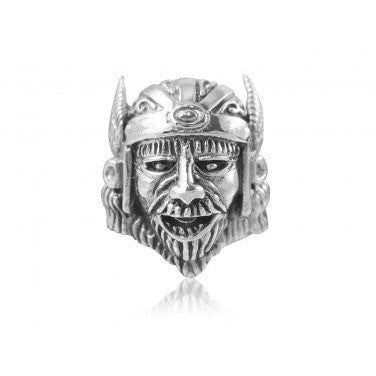 925 Sterling Silver Viking Head Warrior Wings Helmet Biker Heavy Ring - SilverMania925