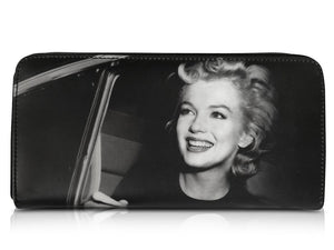 Marilyn Monroe In Car Retro Rare Picture Money ID Holder Clutch Black Wallet Purse Bag