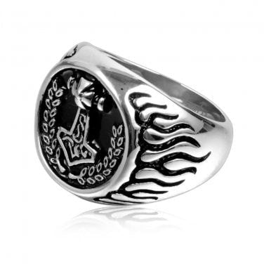 925 Sterling Silver Thor Hammer Ring - SilverMania925