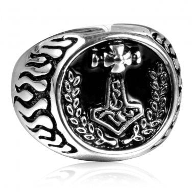 925 Sterling Silver Thor Hammer Ring - SilverMania925