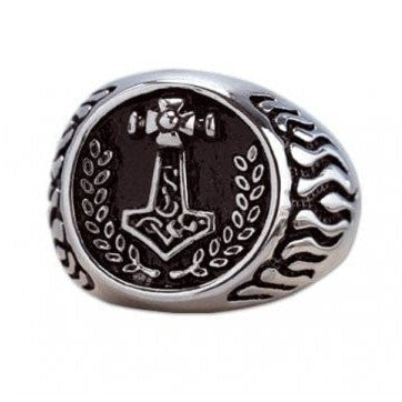 925 Sterling Silver Thor Hammer Ring - SilverMania925