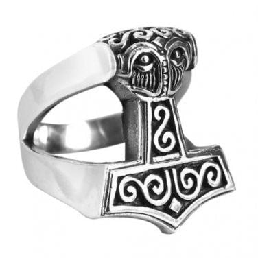 925 Sterling Silver Big Thor Hammer Ring - SilverMania925