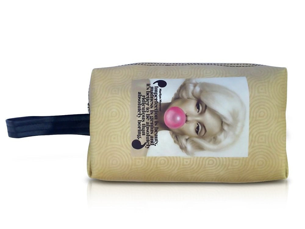 Marilyn Monroe Retro Rare Make Up Lipstick Cosmetic Zip Around Lovely Bag - SilverMania925