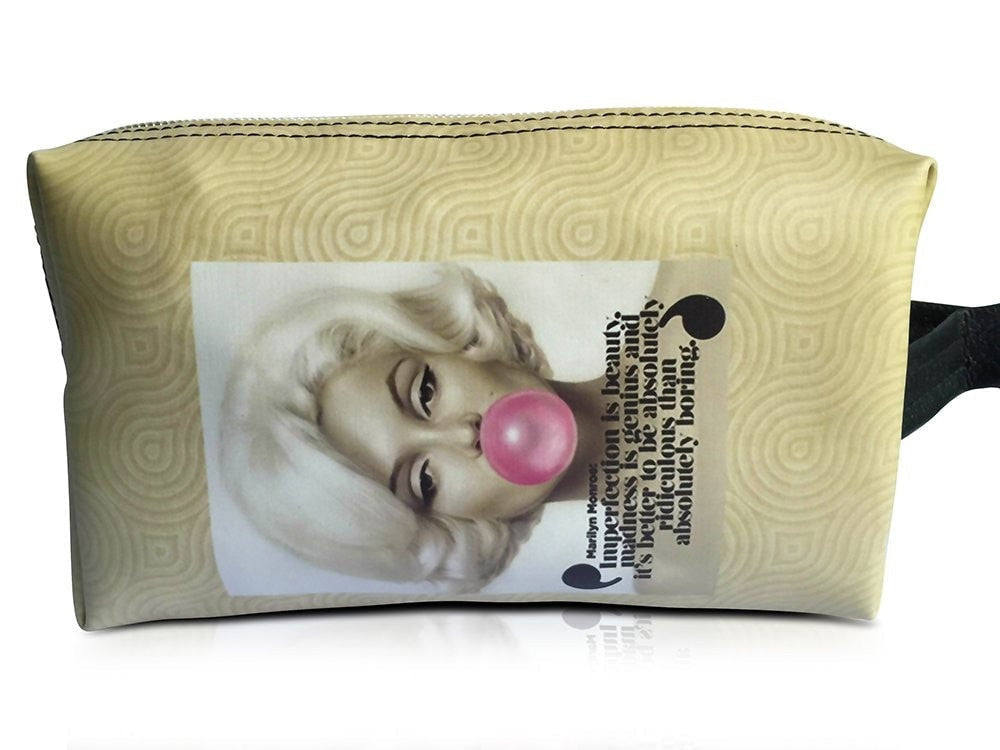 Marilyn Monroe Retro Rare Make Up Lipstick Cosmetic Zip Around Lovely Bag - SilverMania925
