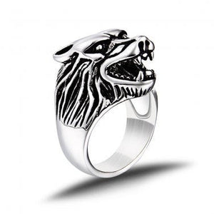 925 Sterling Silver Viking Wolf Head Fenrir Norse Icelandic Thor Biker Heavy Thick Ring