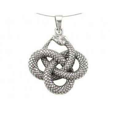 925 Sterling Silver Ouroboros Serpent Pendant - SilverMania925