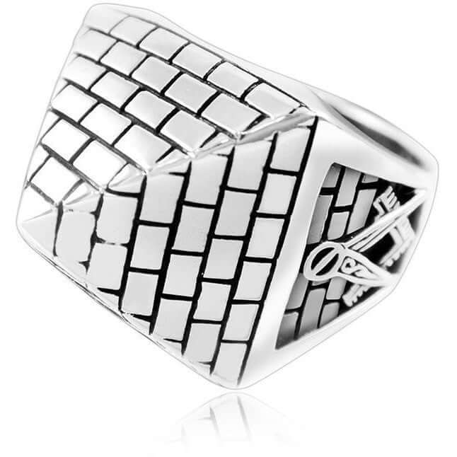 925 Sterling Silver Freemason Masonic Mason Freemasonry Illuminati Square Pyramid Ring - SilverMania925