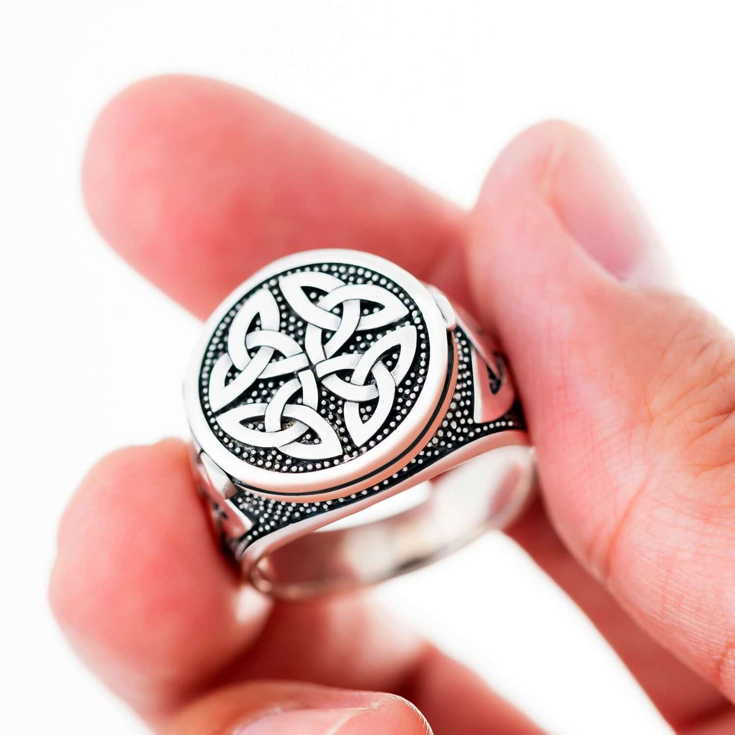 925 Sterling Silver Celtic Triquetra Poison Ring - SilverMania925