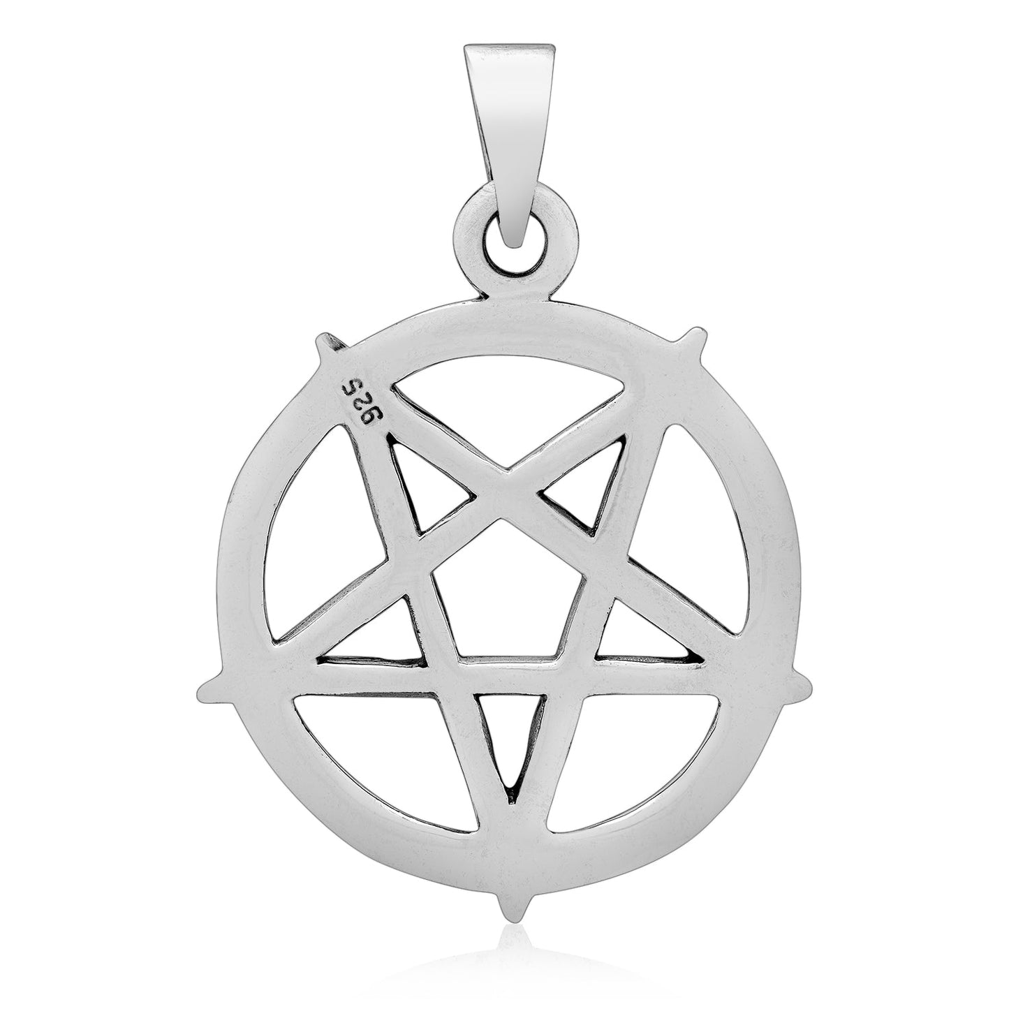 925 Sterling Silver Satanic Pendant with Pentagram - SilverMania925