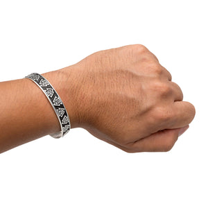 925 Sterling Silver Viking Valknut Knots Bangle