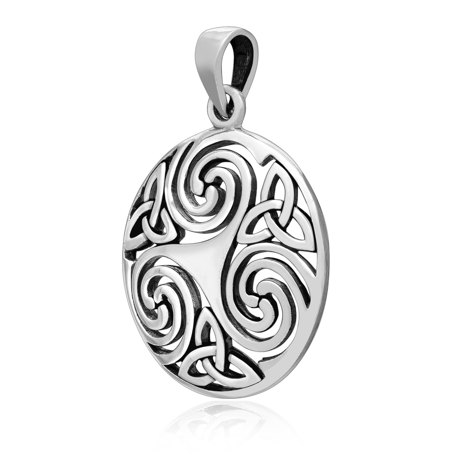 925 Sterling Silver with Celtic Triskelion Pendant