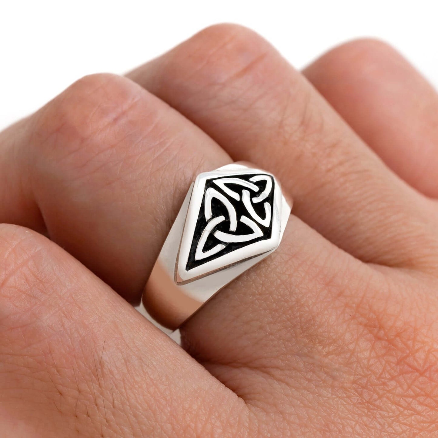 925 Sterling Silver Celtic Triquetra Ring - SilverMania925