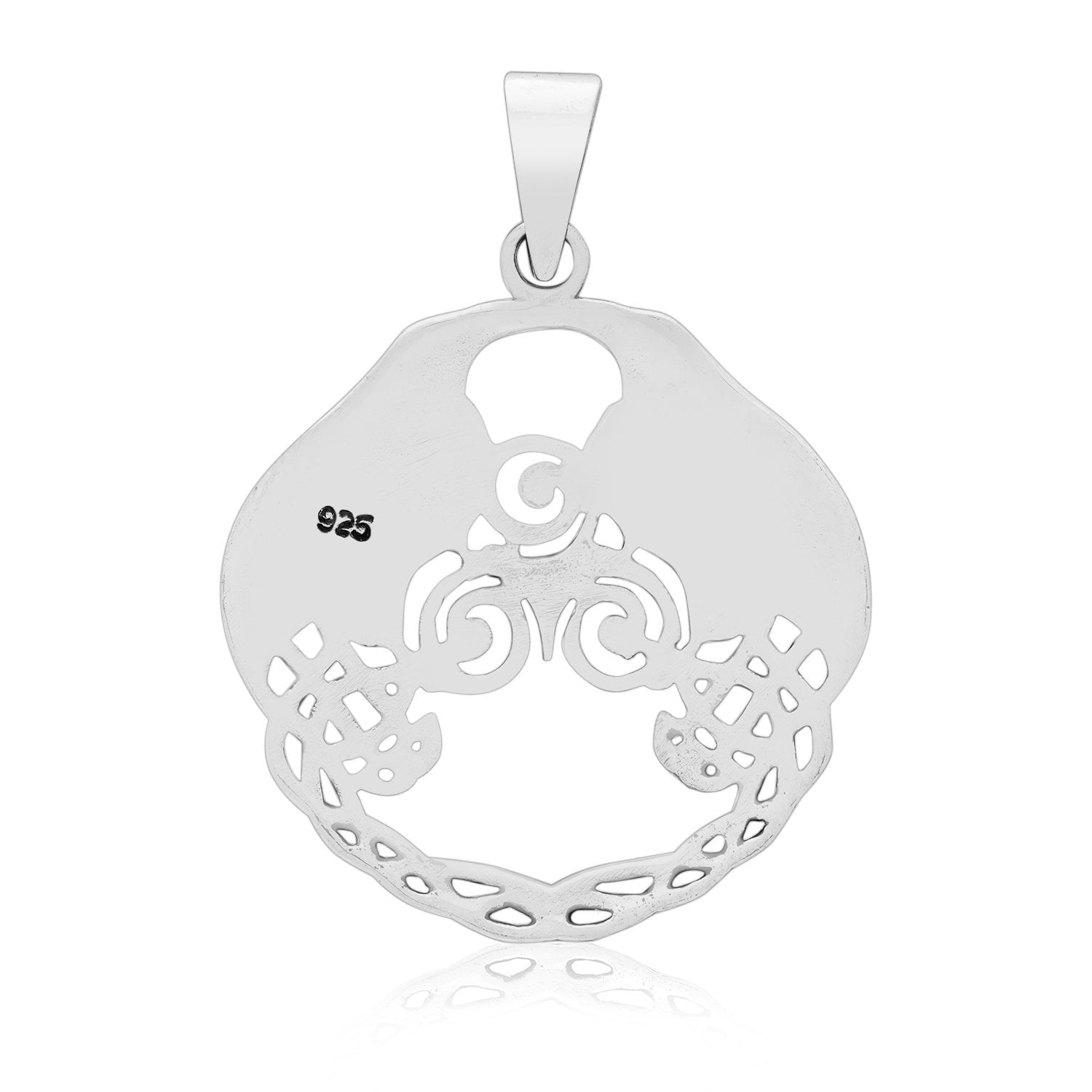 925 Sterling Silver Viking Huginn and Muninn Raven Pendant