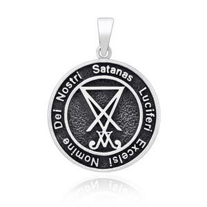 925 Sterling Silver Sigil of Lucifer Satanic Seal of Satan Pendant