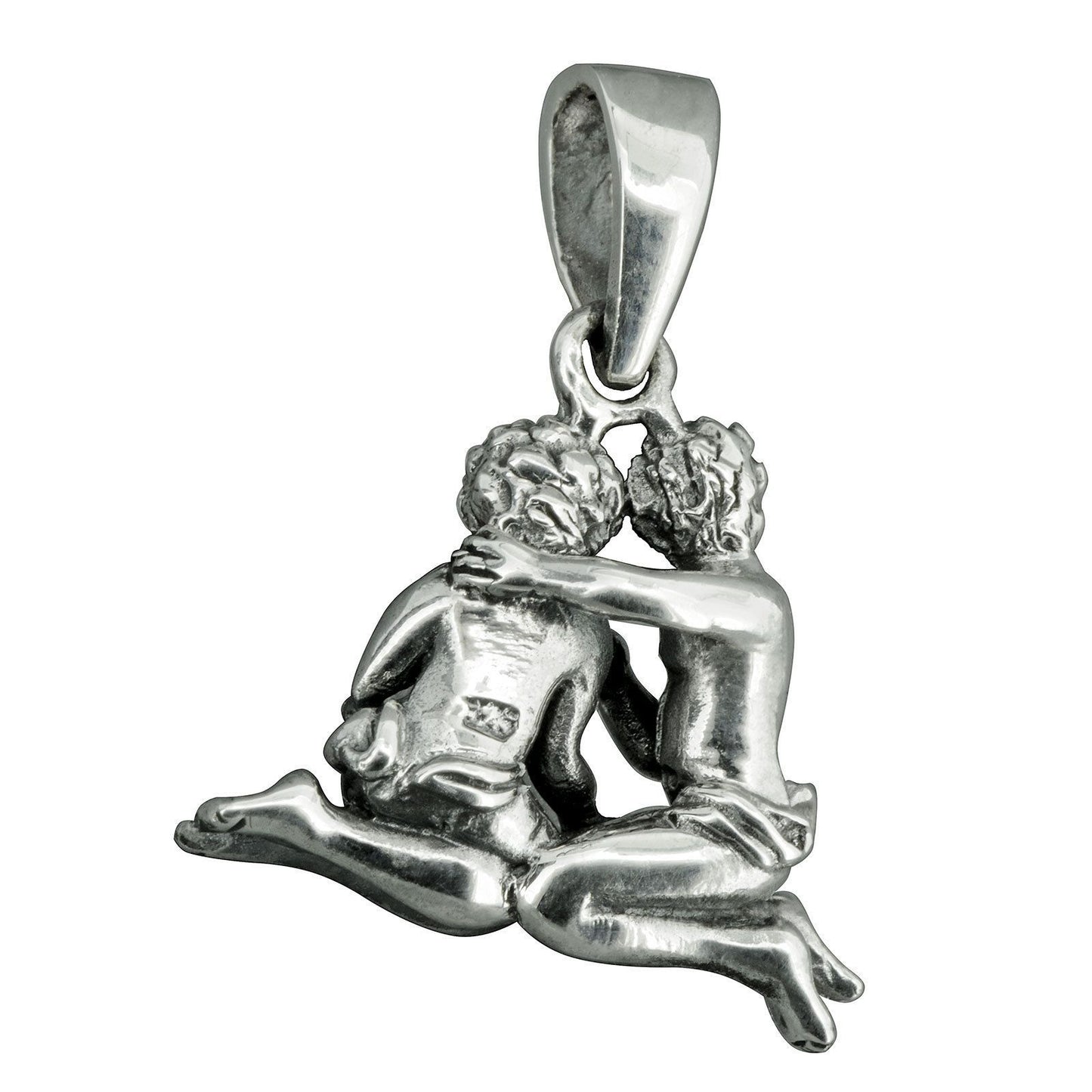 Sterling Silver Zodiac Gemini The Twins Pendant - SilverMania925