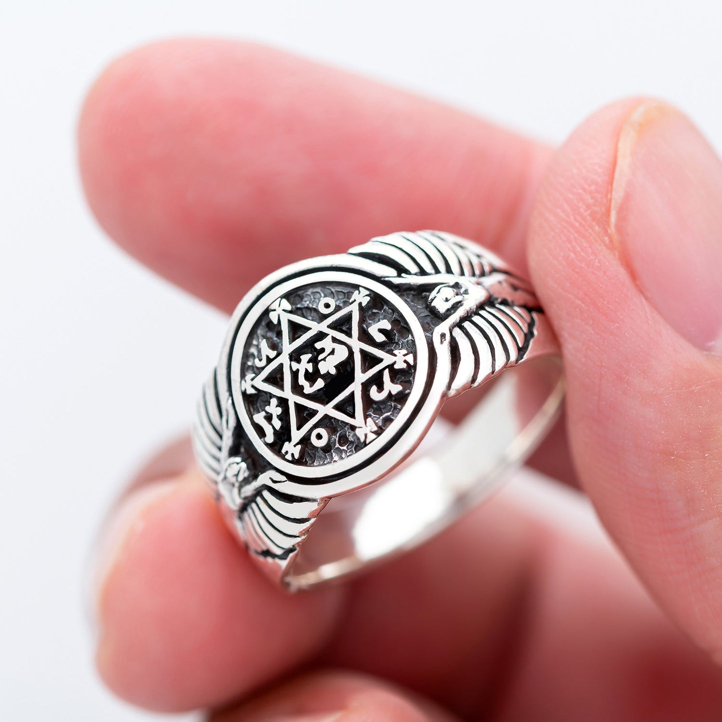 925 Sterling Silver Seal of King Solomon Ring - SilverMania925