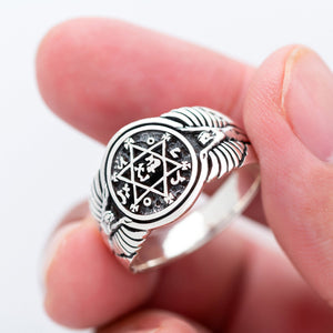 925 Sterling Silver Seal of King Solomon Ring