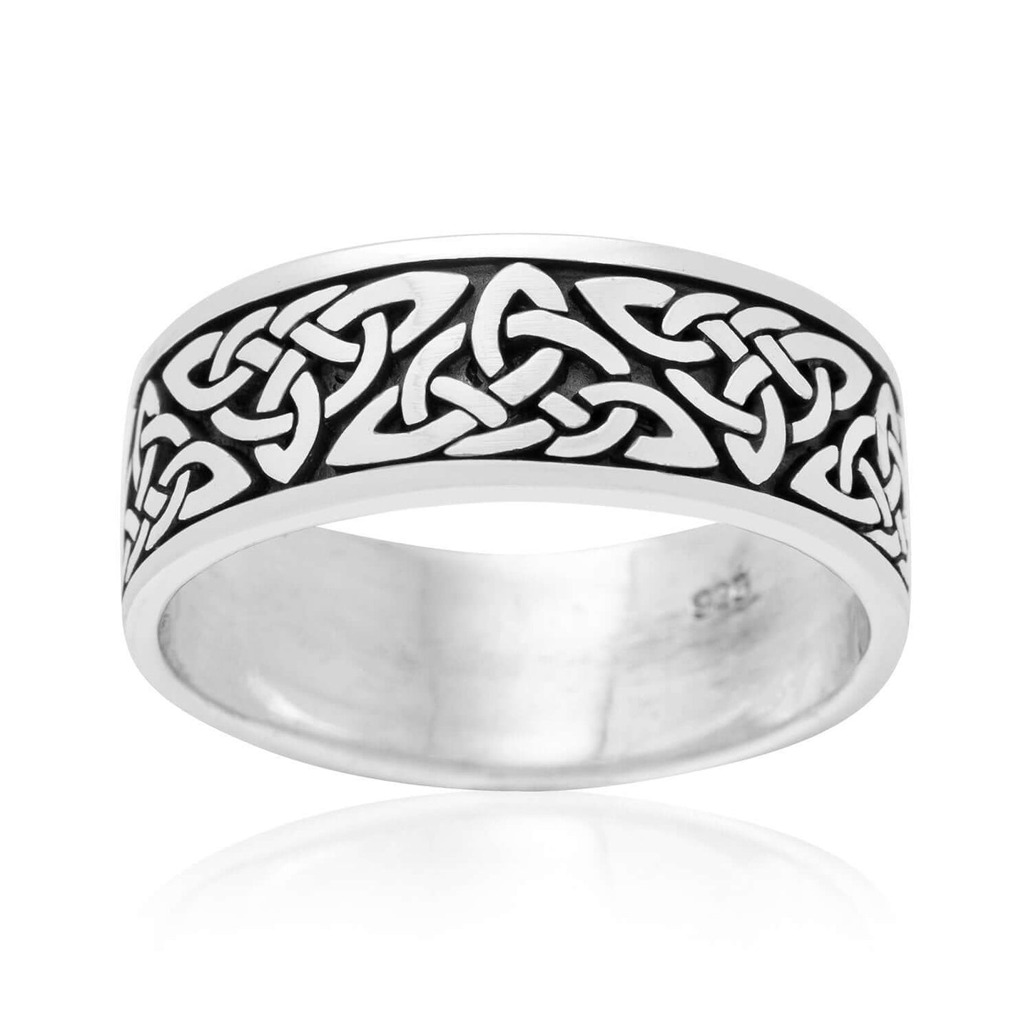 Sterling Silver Celtic Triquetra Knot Band Ring - SilverMania925