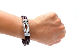Stainless Steel Celtic Infinity Knot Leather Bracelet