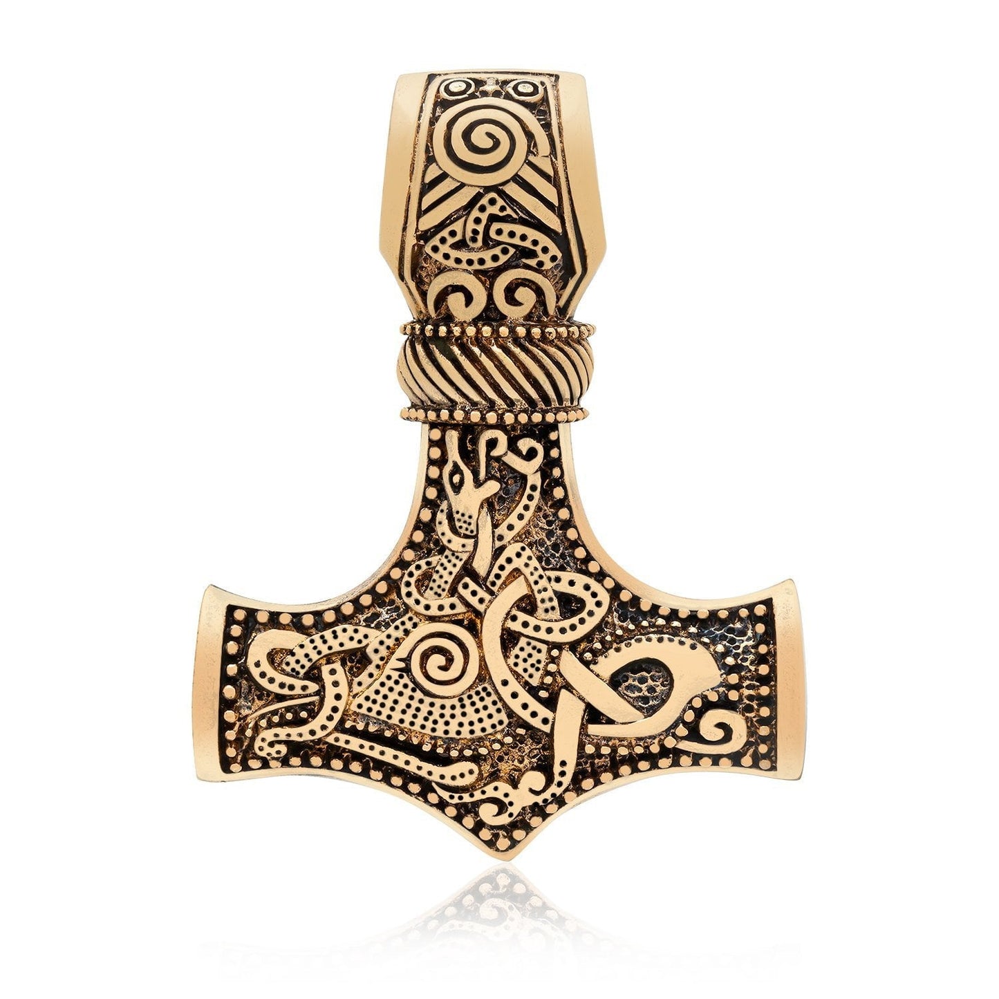 Viking Legendary Mjolnir Pendant Handcrafted from Bronze - SilverMania925