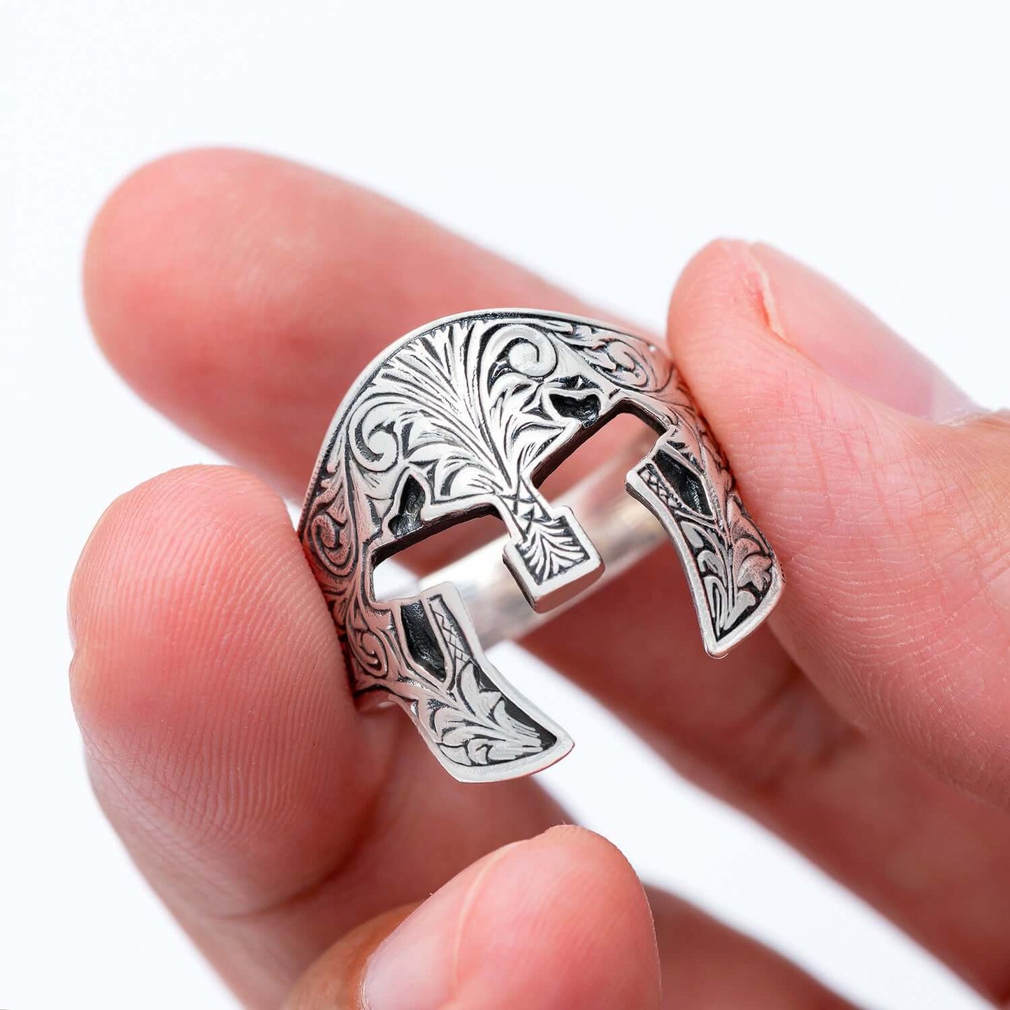 925 Sterling Silver Roman Gladiator Helmet Ring - SilverMania925