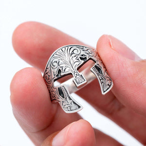 925 Sterling Silver Roman Gladiator Helmet Ring