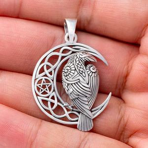 925 Sterling Silver Viking Raven Pendant