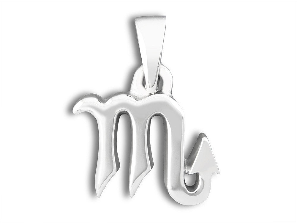 925 Sterling Silver Zodiac Astrology Star Horoscope Sign SCORPIO Charm Pendant - SilverMania925