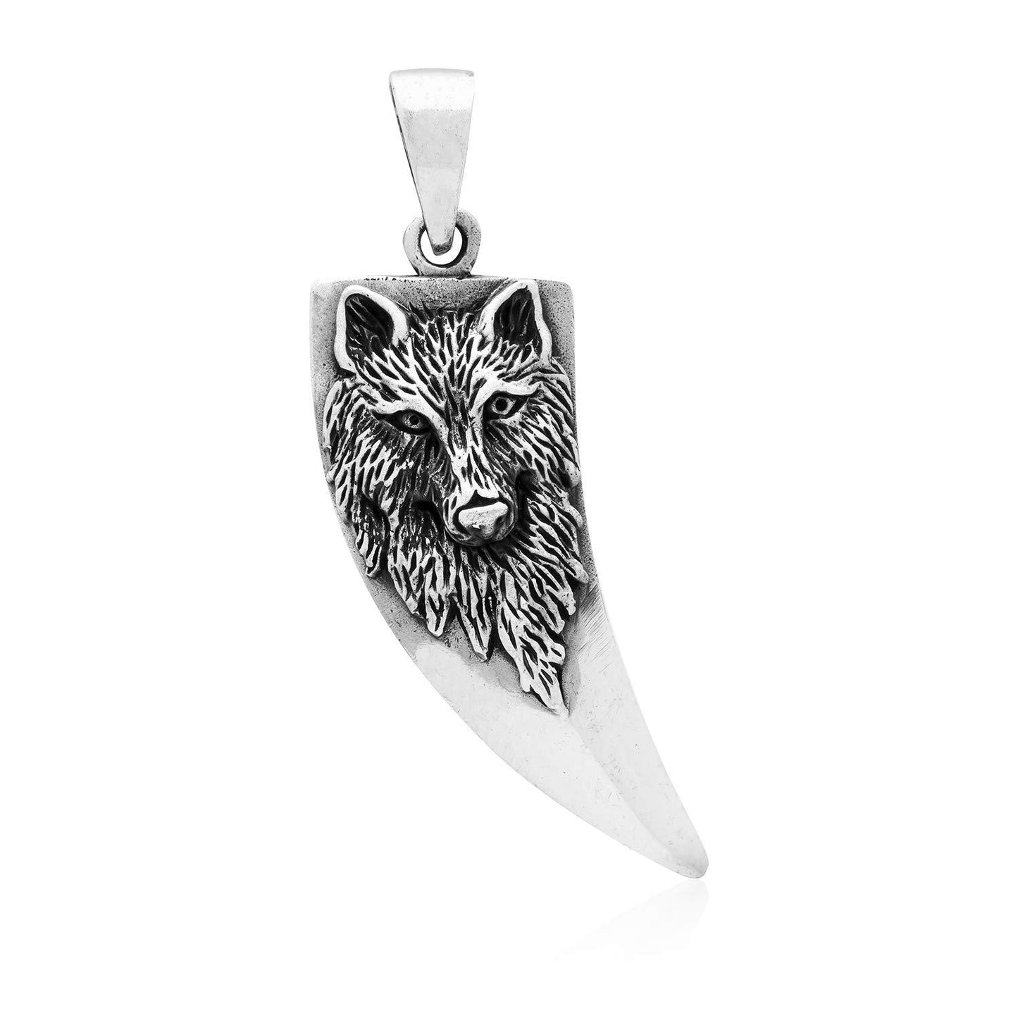 925 Sterling Silver Viking Wolf Tooth Protection Amulet - SilverMania925