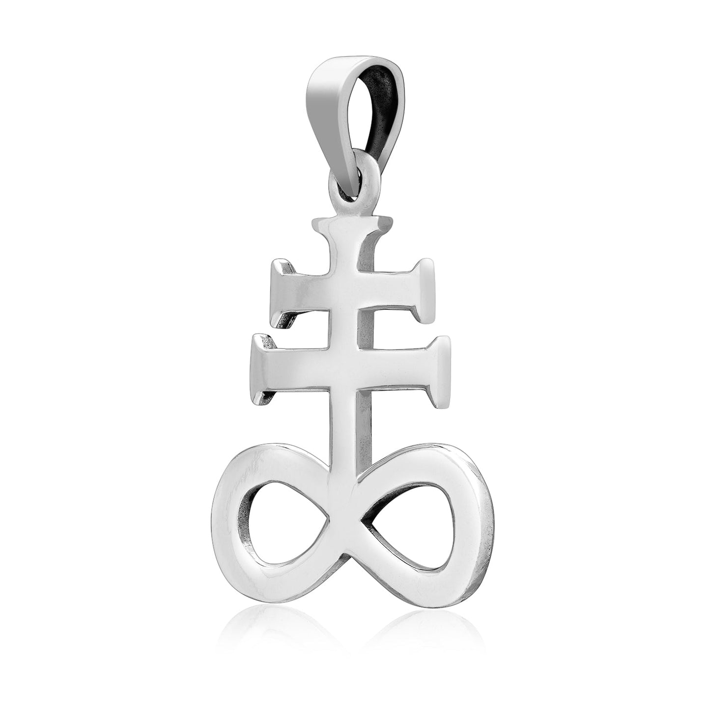 925 Sterling Silver Sulfur Leviathan Cross Satanic Pendant - SilverMania925