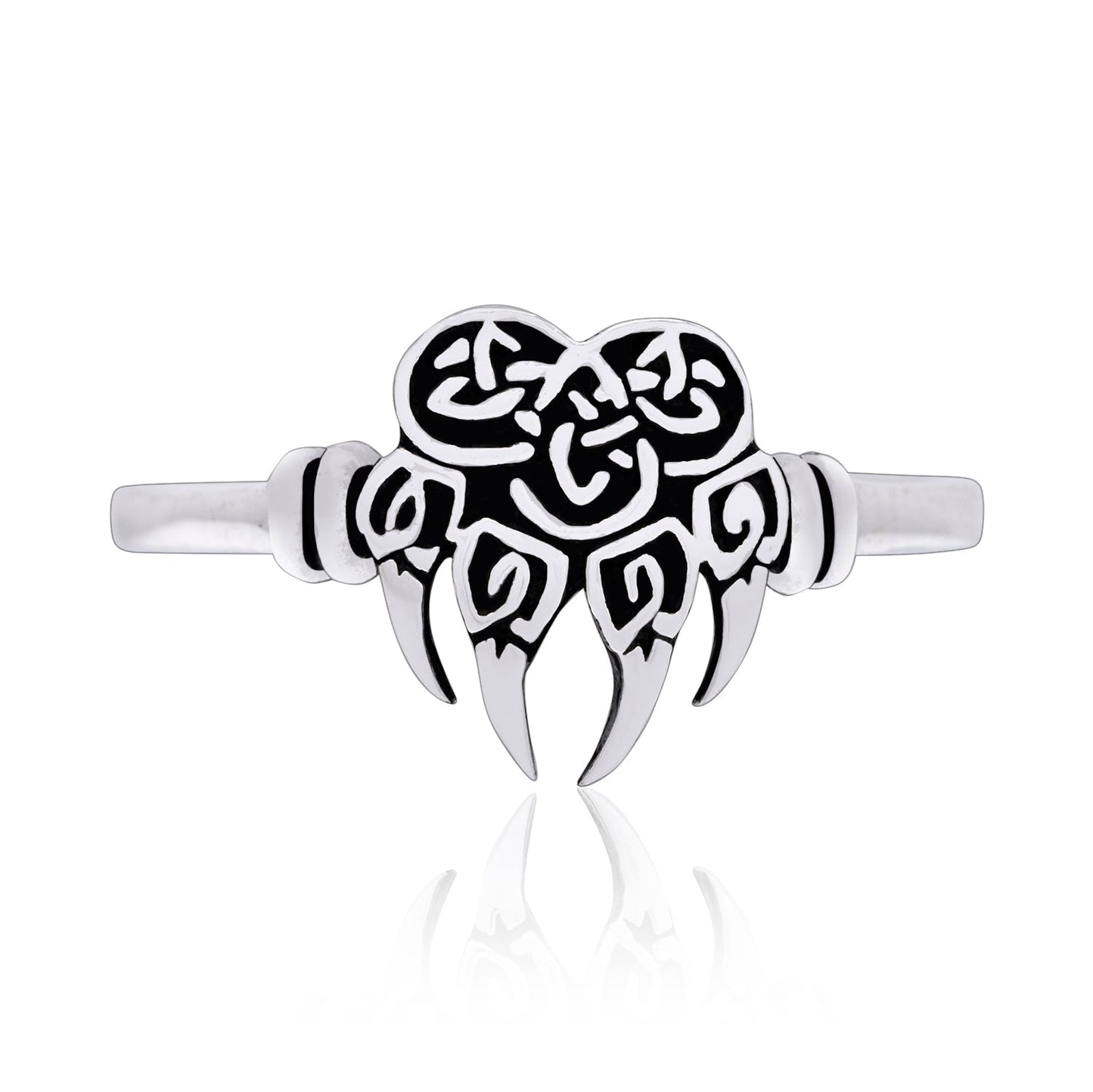 925 Sterling Silver Viking Bear Claw Ring - SilverMania925