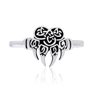 925 Sterling Silver Viking Bear Claw Ring