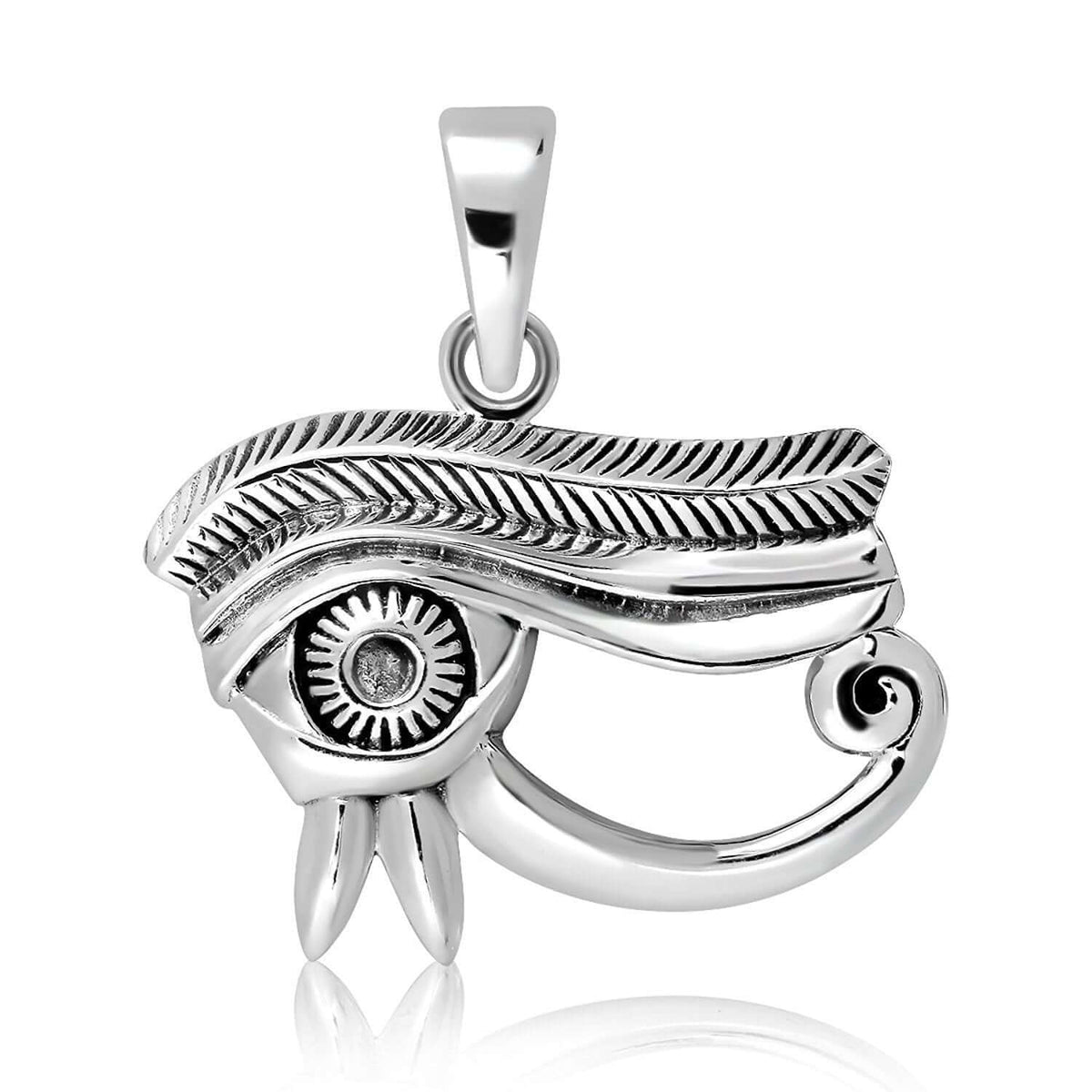 925 Sterling Silver Egyptian Eye of Horus Udjat Protection Pendant - SilverMania925