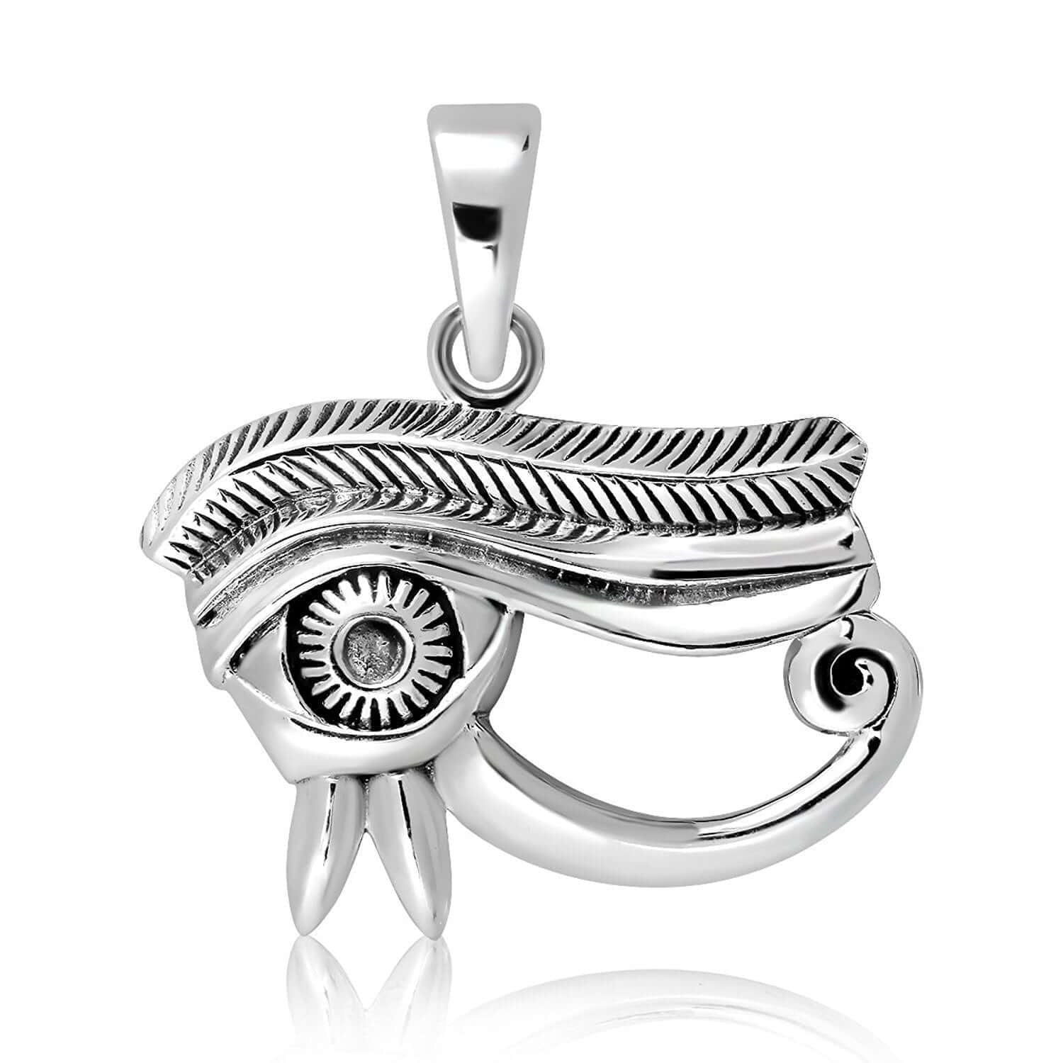 925 Sterling Silver Egyptian Eye of Horus Udjat Protection Pendant