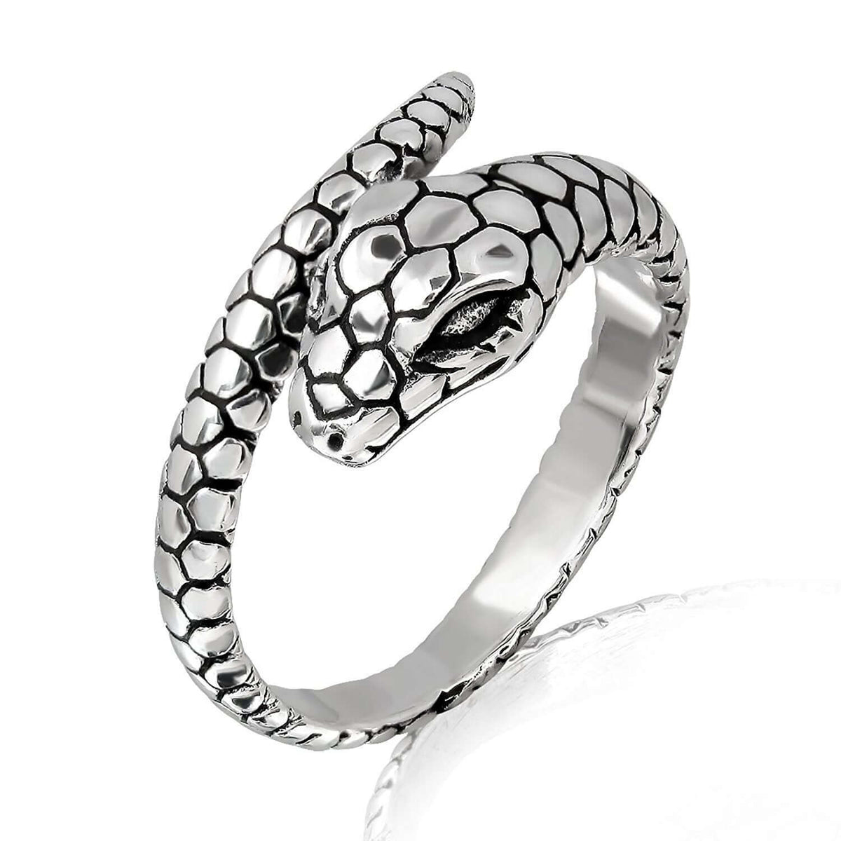 925 Sterling Silver Snake Ring - SilverMania925
