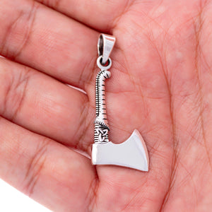 925 Sterling Silver Viking Axe with Triquetra Amulet
