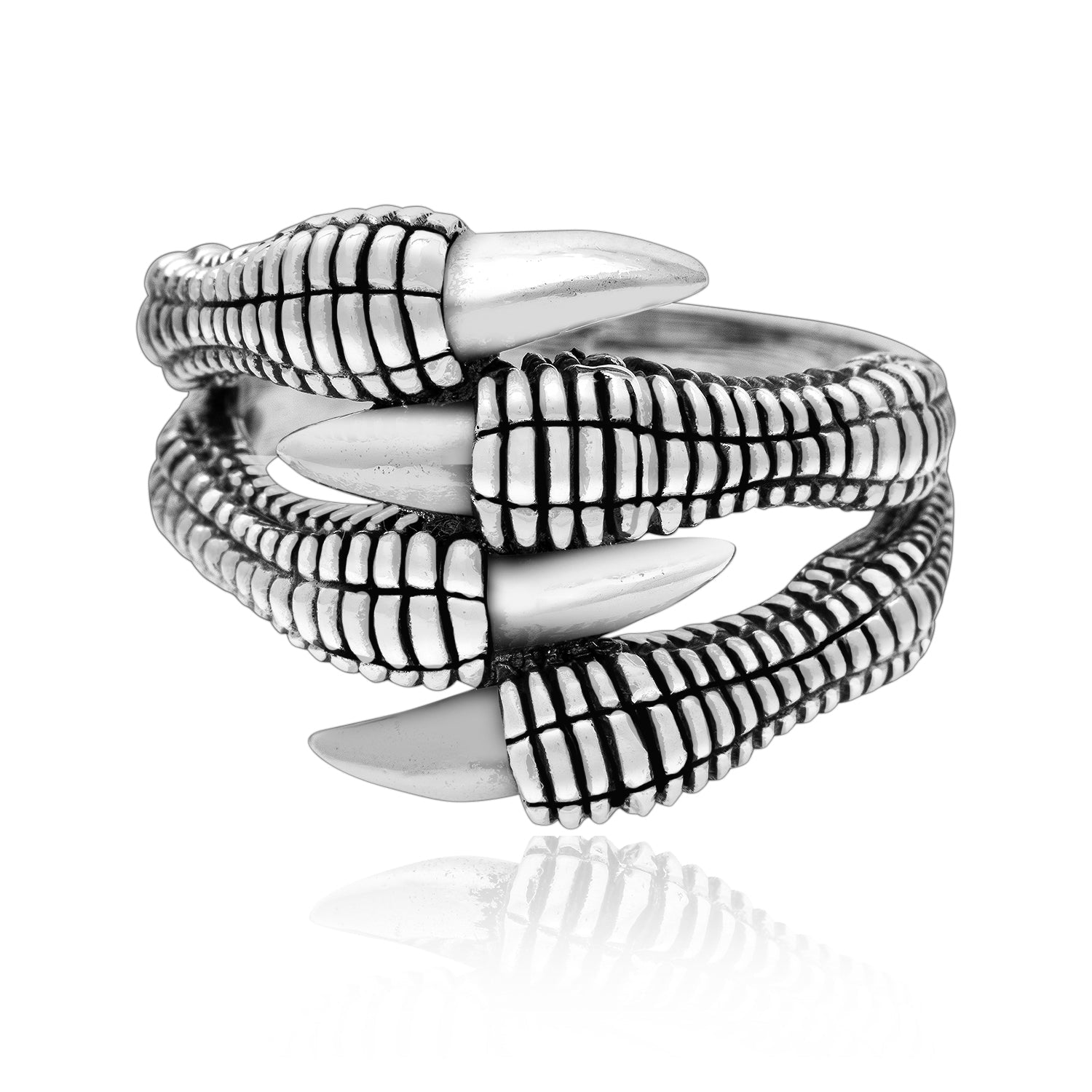 925 Sterling Silver Viking Dragon Nidhogg Claw Ring